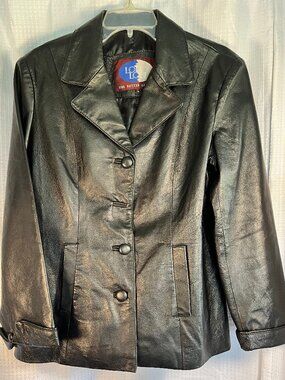 Lobi Lobi Black Leather Blazer size L